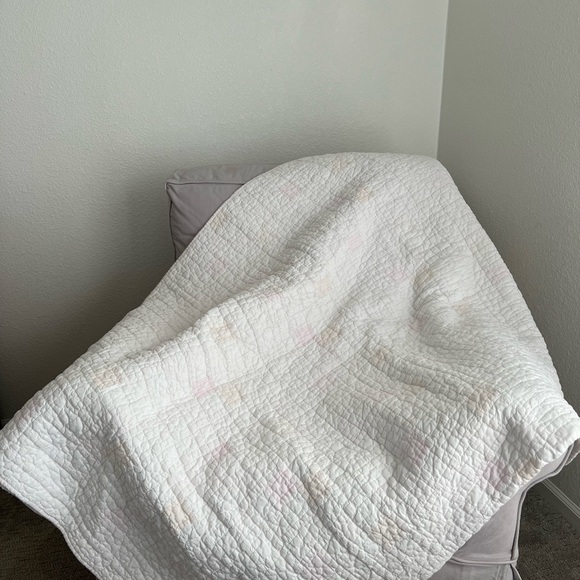 Vintage Pink and White Pottery Barn Kids Quilt